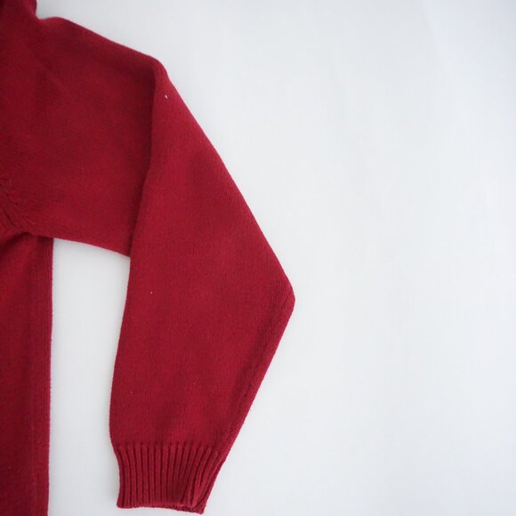 Eddie Bauer Red Cotton Crewneck Sweater Classic Preppy Quiet Luxury L - Picture 4 of 9